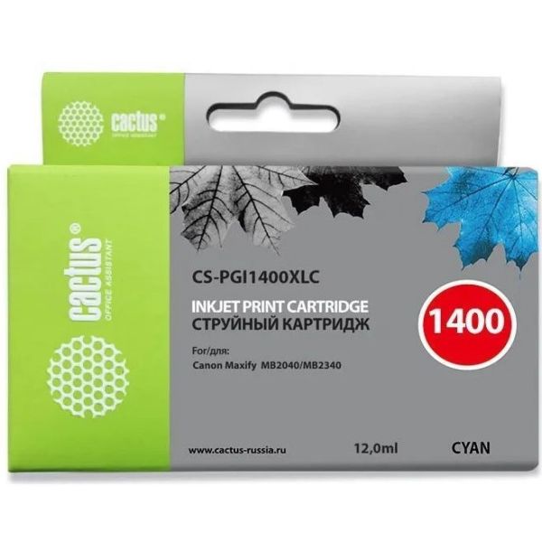 Картридж для принтера и МФУ Cactus CS-PGI1400XLC синий, [pgi-1400xlc]